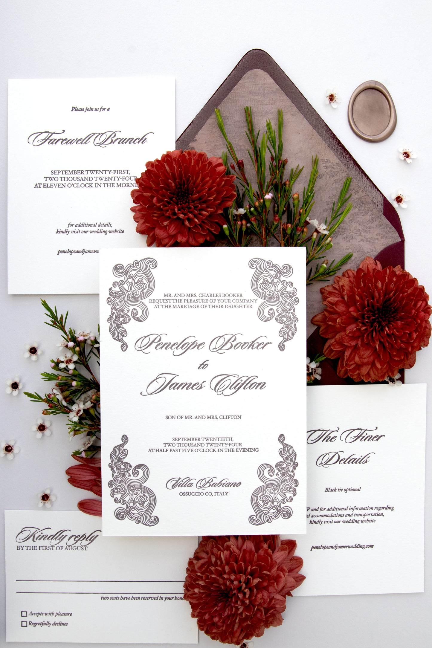 Penelope Wedding Details Card